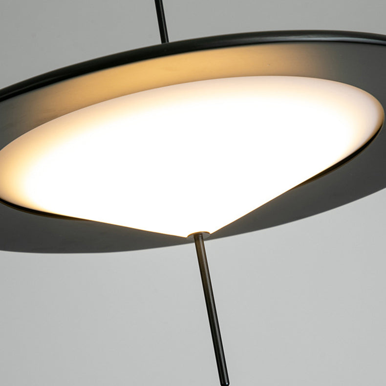 Contemporary Nordic Acrylic Flying Saucer Shade Hardware LED Pendant Light For Living Room