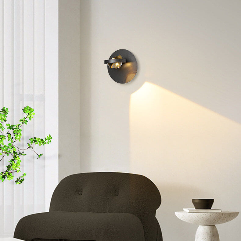 مصباح حائط LED دائري هندسي بسيط من الألومنيوم بتصميم نورديك
