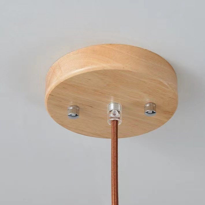 Japanese Minimalist Log Wood Strip Glass Jar 1/2/3 Light Island Light Chandelier