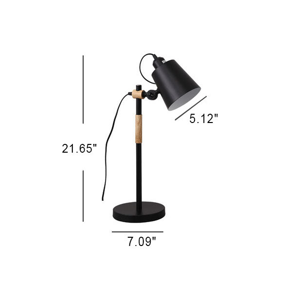 Modern Minimalist Solid Color Wood Hardware 1-Light Table Lamp