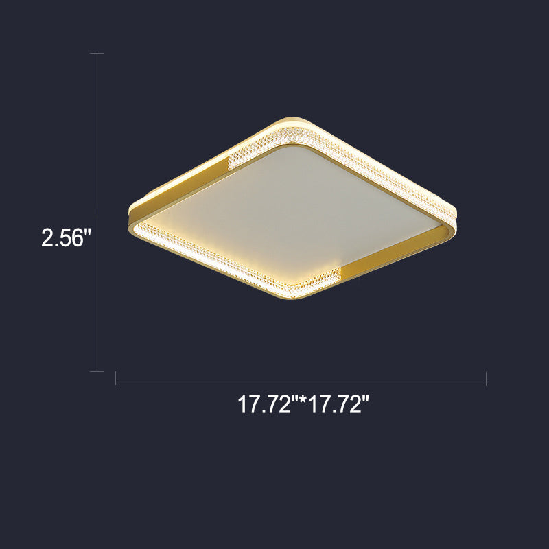 Nordic Light Luxury Square Ring LED Flush Mount Ceiling Light