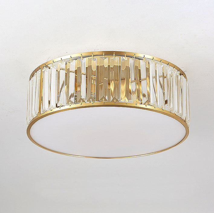 Modern Luxury Crystal Gold Geometric Shape 4/5 Light Semi- Flush Mount Ceiling Light