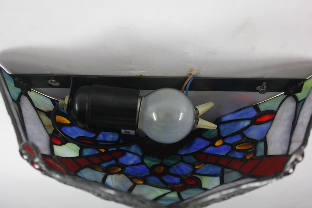 European Tiffany Dragonfly Stained Glass 1-Light Wall Sconce Lamp