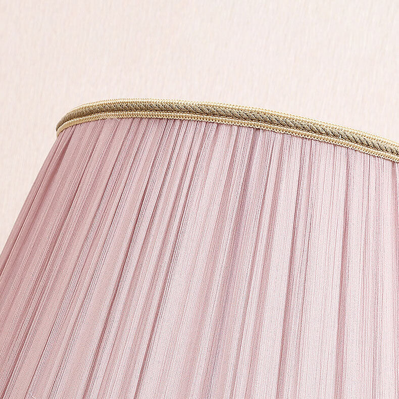 Traditional Chinese Fabric Shade Ceramic Vase Base 1-Light Table Lamp For Home Office
