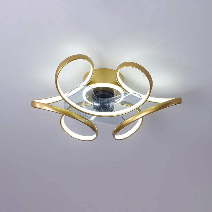 Simple Creative Line LED Flush Mount Fan Light