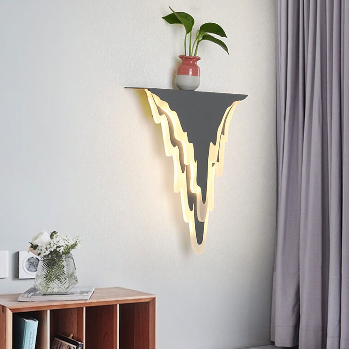 Nordic Iron Art Acrylic Irregular Shape Indoor Wall Sconce Lamp
