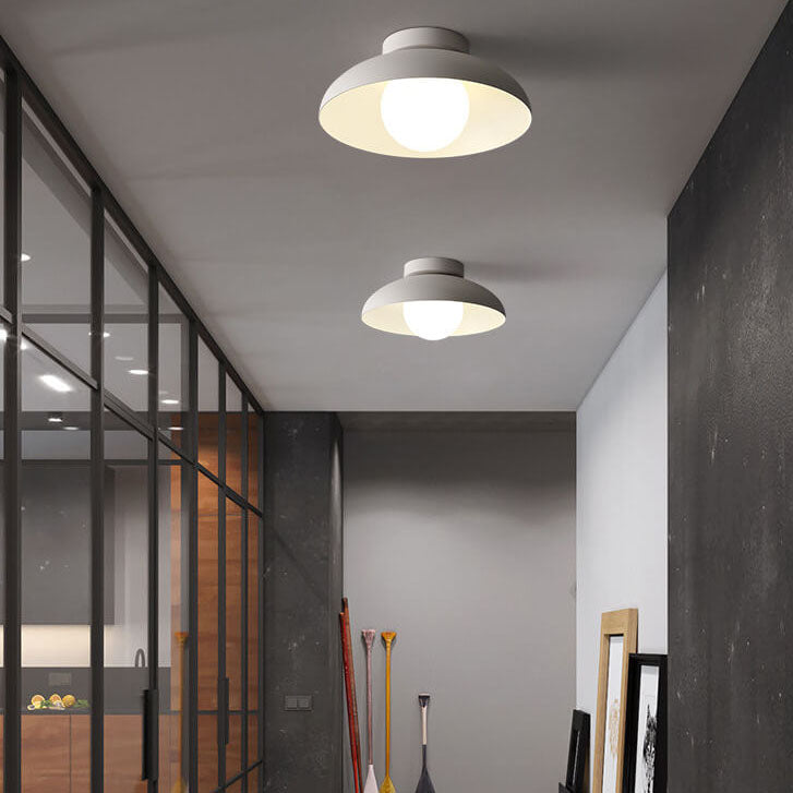 Japanese Wabi-sabi Iron Glass 1-Light Semi-Flush Mount Light