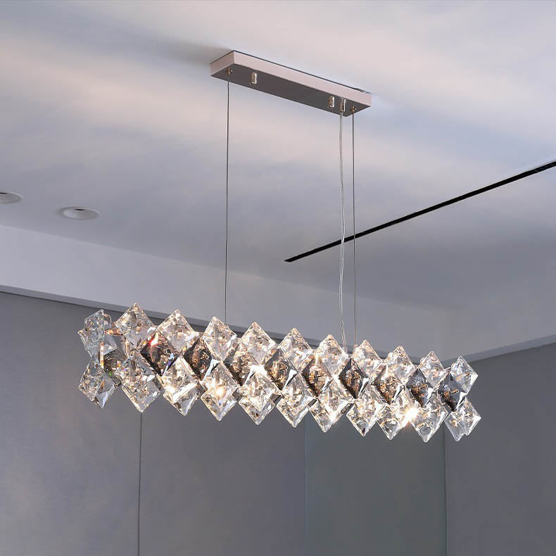 Contemporary Luxury Crystal Diamond Circle Plated Hardware 5/6/7/8/10/14 Light Chandelier For Living Room
