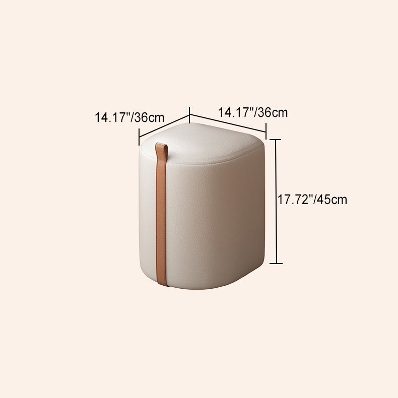 Contemporary Nordic Faux Leather Cylinder Vanity Stool For Bedroom