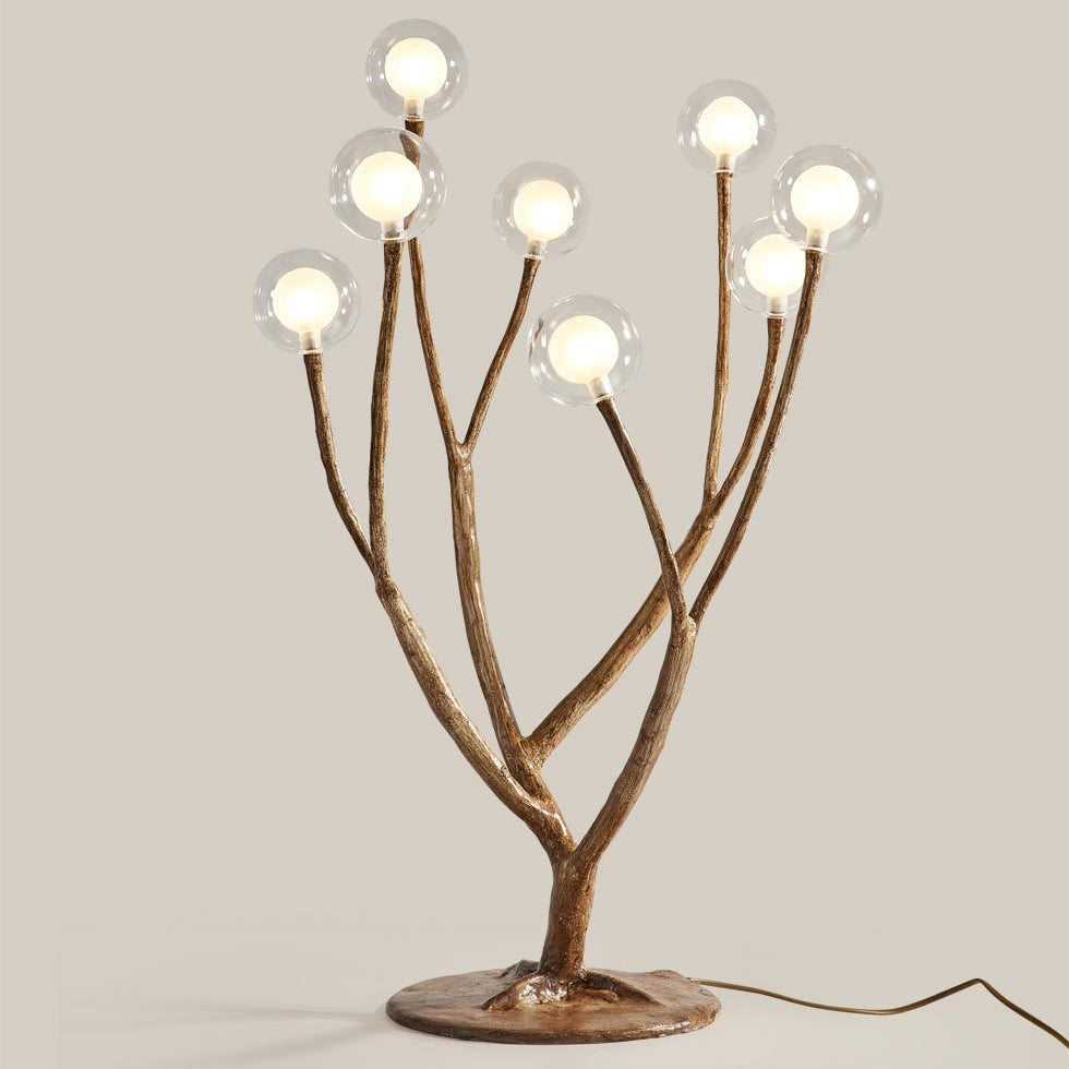 Contemporary Scandinavian Branch Polymer Metal Glass 8/12 Light Table Lamp For Bedroom