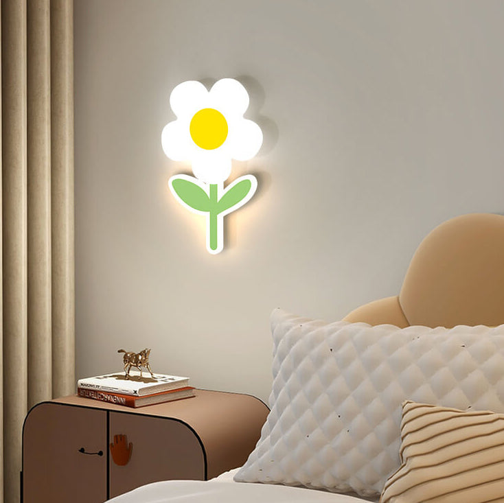 مصباح حائط LED بتصميم دوار الشمس من الأكريليك بتصميم عصري بسيط من الحديد