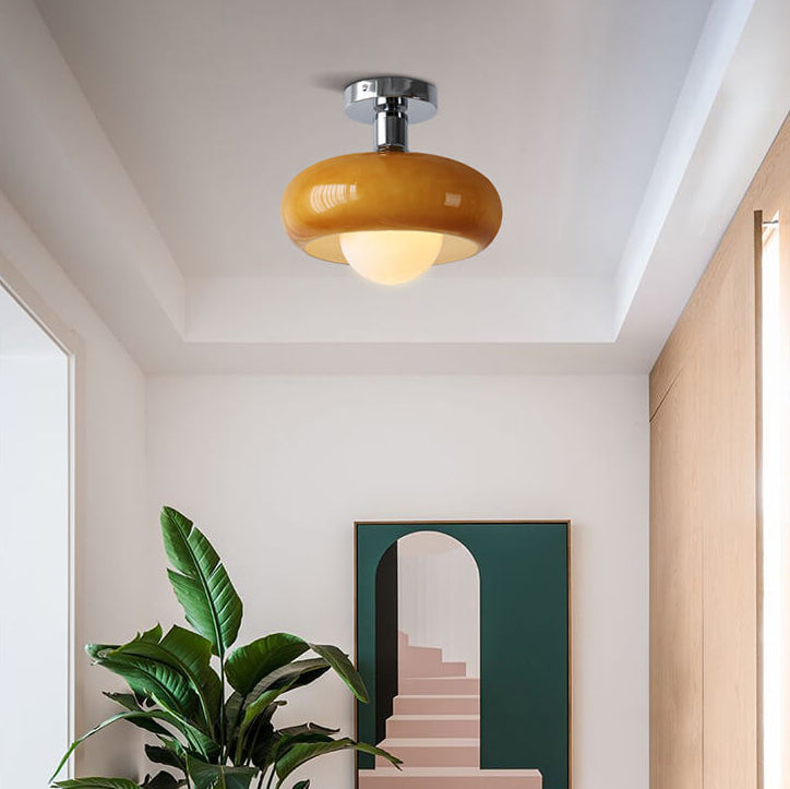 تصميم فطيرة البيض الإبداعية من الزجاج الحديث مع مصباح واحد مدمج