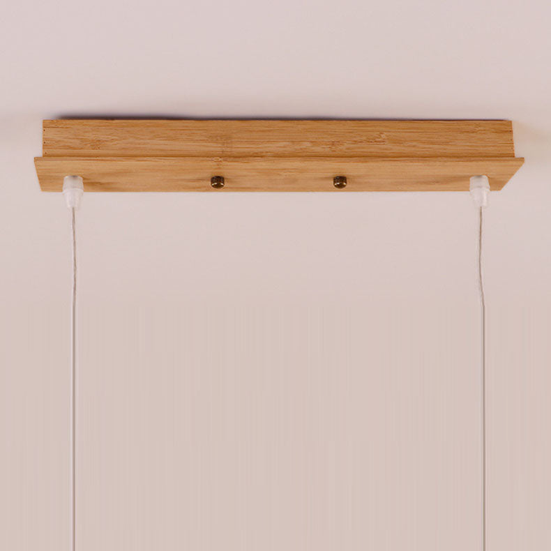 ثريات يابانية تقليدية من خشب الخيزران بتصميم حلزوني مموج، مكونة من 2/3/6 مصابيح لغرفة الطعام