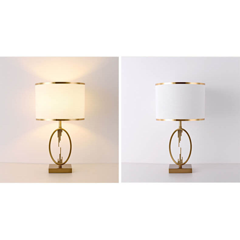 Modern Minimalist Imitation Copper Cloth 1-Light Table Lamp