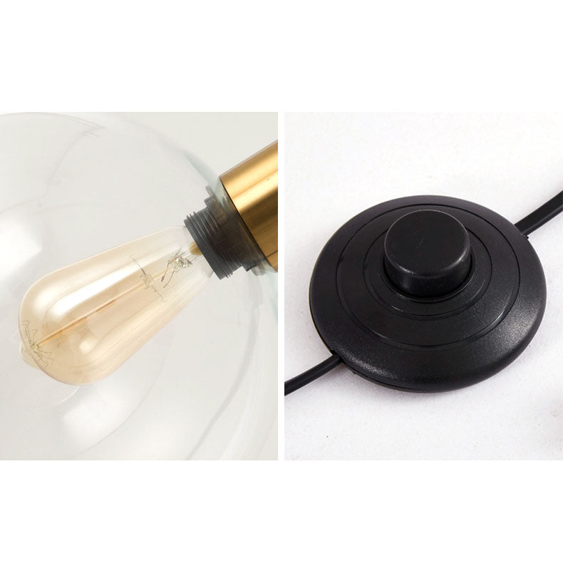 Nordic Minimalist Glass Dome Shade Marble Base 1-Light Standing Floor Lamp