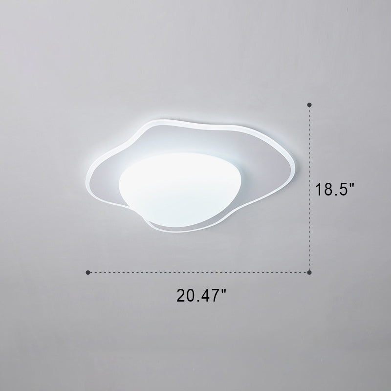 Modern Minimalist Cream Round LED Flush Mount Ceiling Light