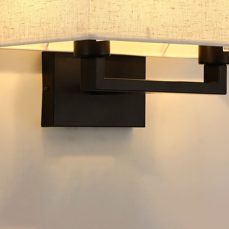 Modern Minimalist Solid Color Rectangular Iron Fabric 1-Light Wall Sconce Lamp