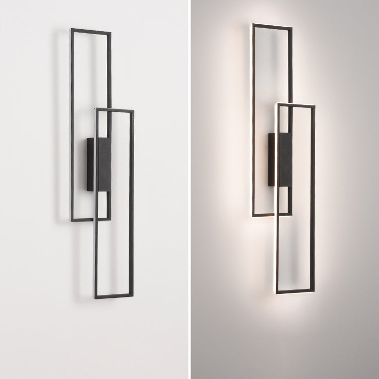 مصباح حائط LED من السيليكون الحديدي بتصميم مستطيل عصري بسيط لغرفة المعيشة