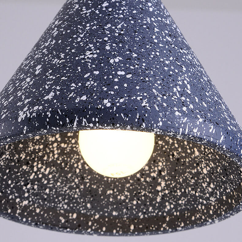Modern Simplicity Conical Terrazzo 1-Light Pendant Light For Dining Room