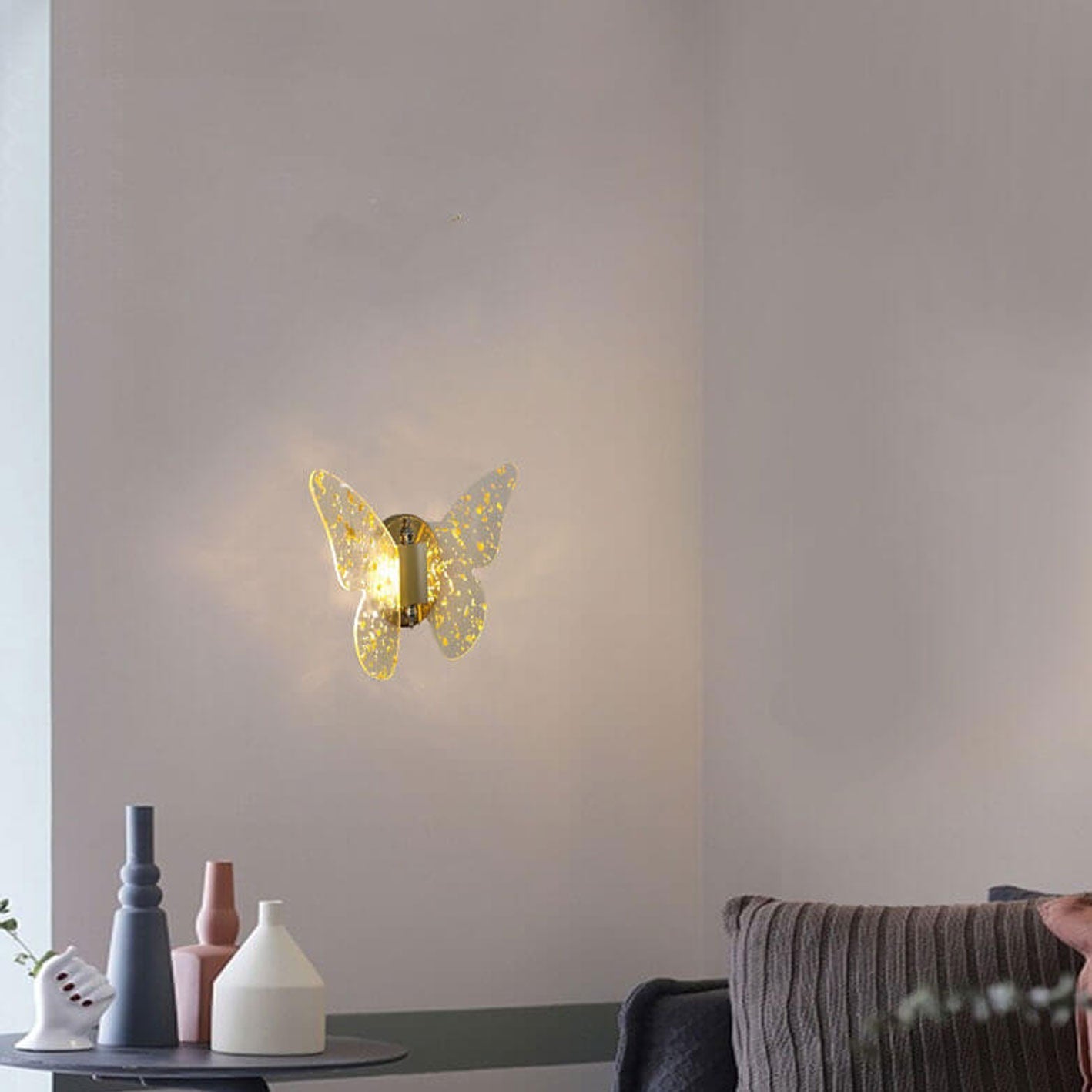 Modern Creative Gold Foil Acrylic Butterfly LED Wall Sconce Lamp