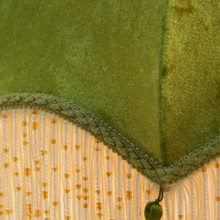 French Vintage Fabric Tassel Lampshade Brass 1-Light Pendant Light