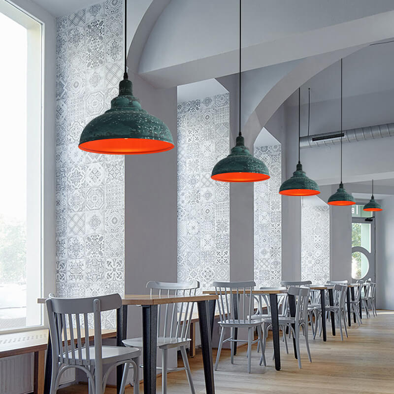 Industrial Vintage Rust 1-Light Dome Pendant Light