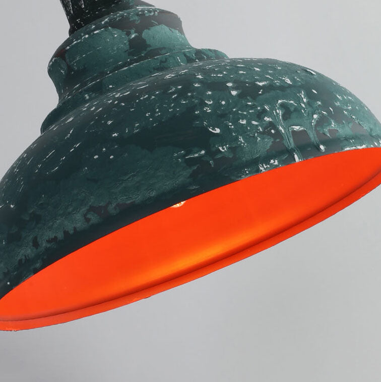 Industrial Vintage Rust 1-Light Dome Pendant Light