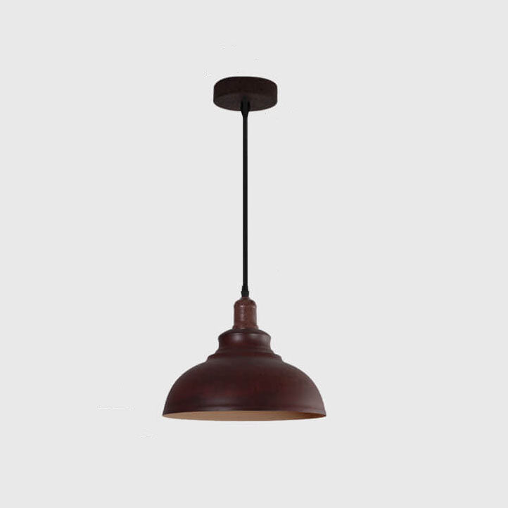 Industrial Vintage Rust 1-Light Dome Pendant Light