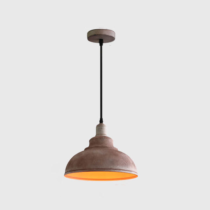 Industrial Vintage Rust 1-Light Dome Pendant Light