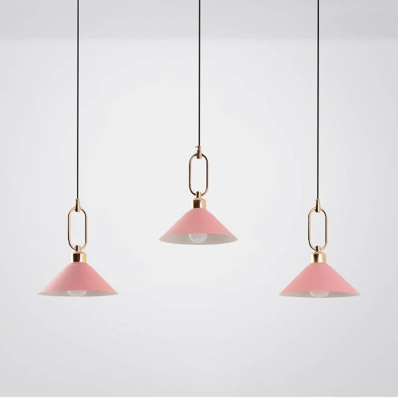 Modern Macarons Umbrella Shade 1/3-Light Metal Ring Pendant Light