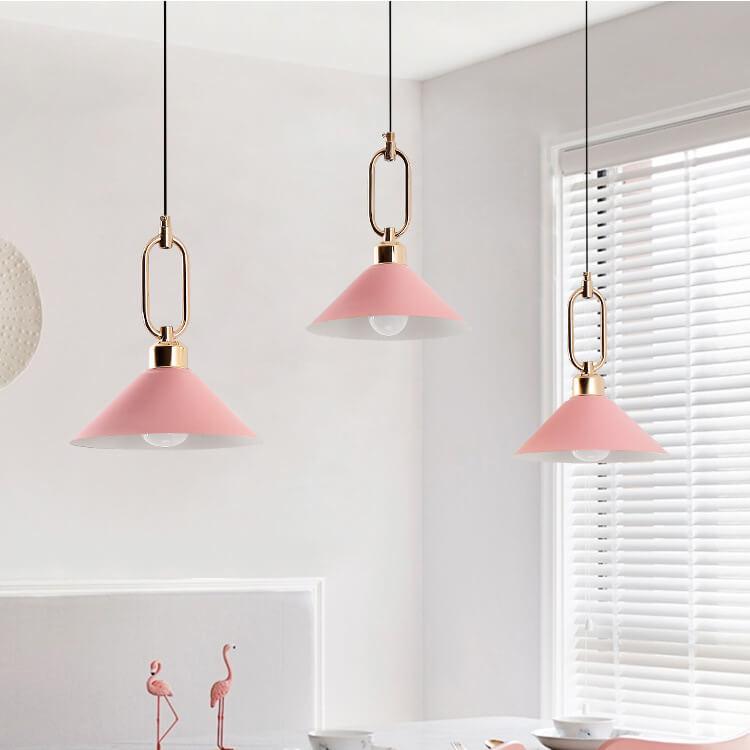 Modern Macarons Umbrella Shade 1/3-Light Metal Ring Pendant Light