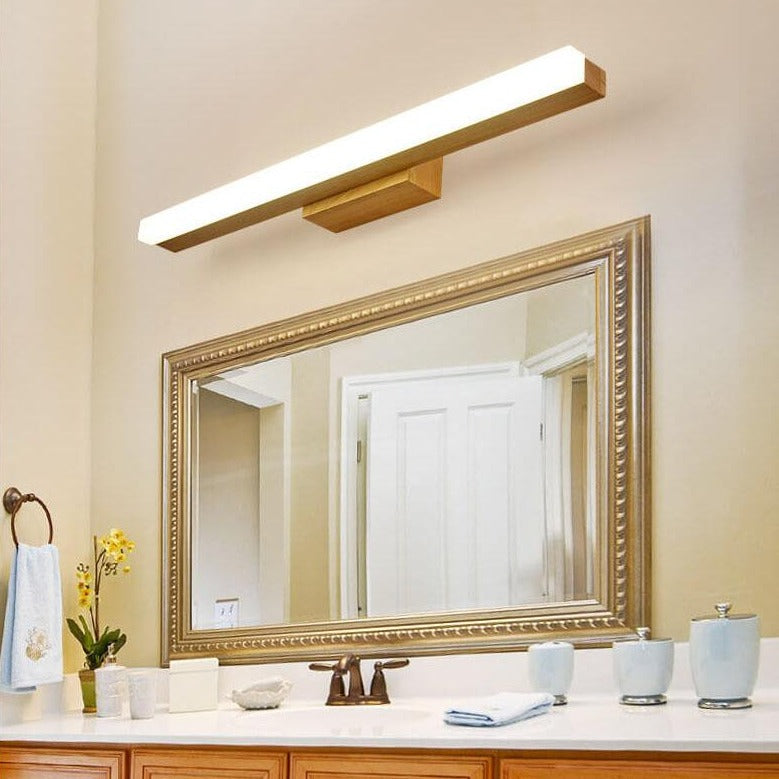 Modern Wood Linear LED Mirror Front Light Wall Sconce Lamps