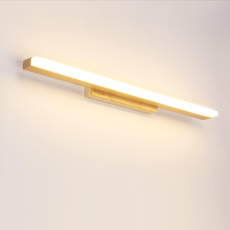 Modern Wood Linear LED Mirror Front Light Wall Sconce Lamps