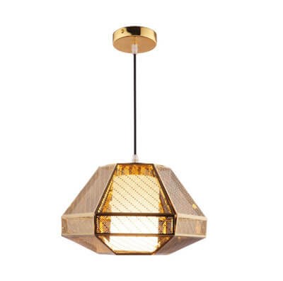 مصباح معلق على شكل فانوس من الفولاذ المقاوم للصدأ بتصميم إبداعي حديث مزود بمصباح واحد