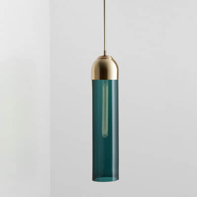 Minimalist Tube-Shaped Glass 1-Light LED Pendant Light
