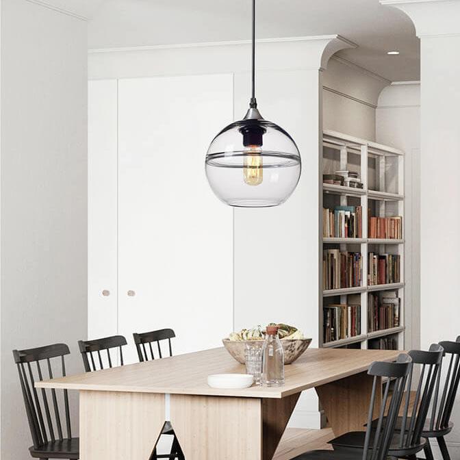 مصباح معلق زجاجي دائري بتصميم مودم كريتيف مزود بمصباح واحد