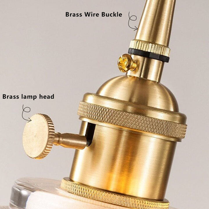 مصباح سقف معلق بسيط من الزجاج والنحاس بتصميم نورديك، مزود بمصباح واحد