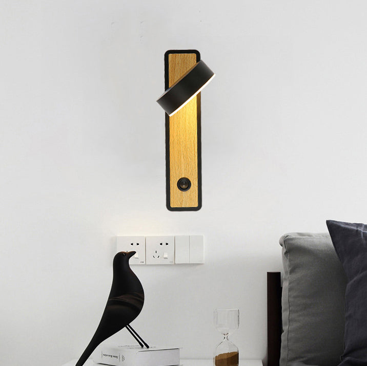 مصباح حائط LED دوار بغطاء من الألومنيوم الحديث