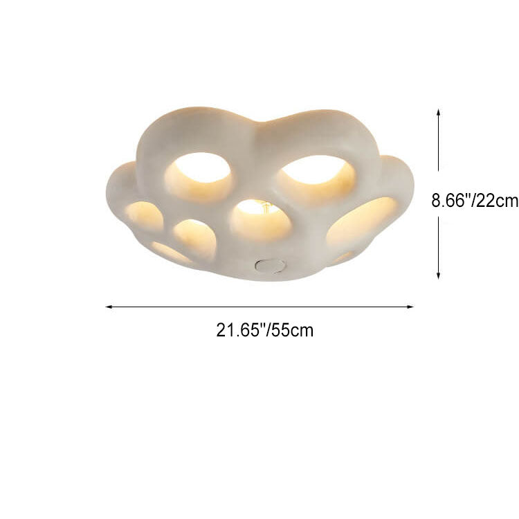 Nordic Minimalist Polystyrene Round Petal 3-Light Flush Mount Ceiling Light