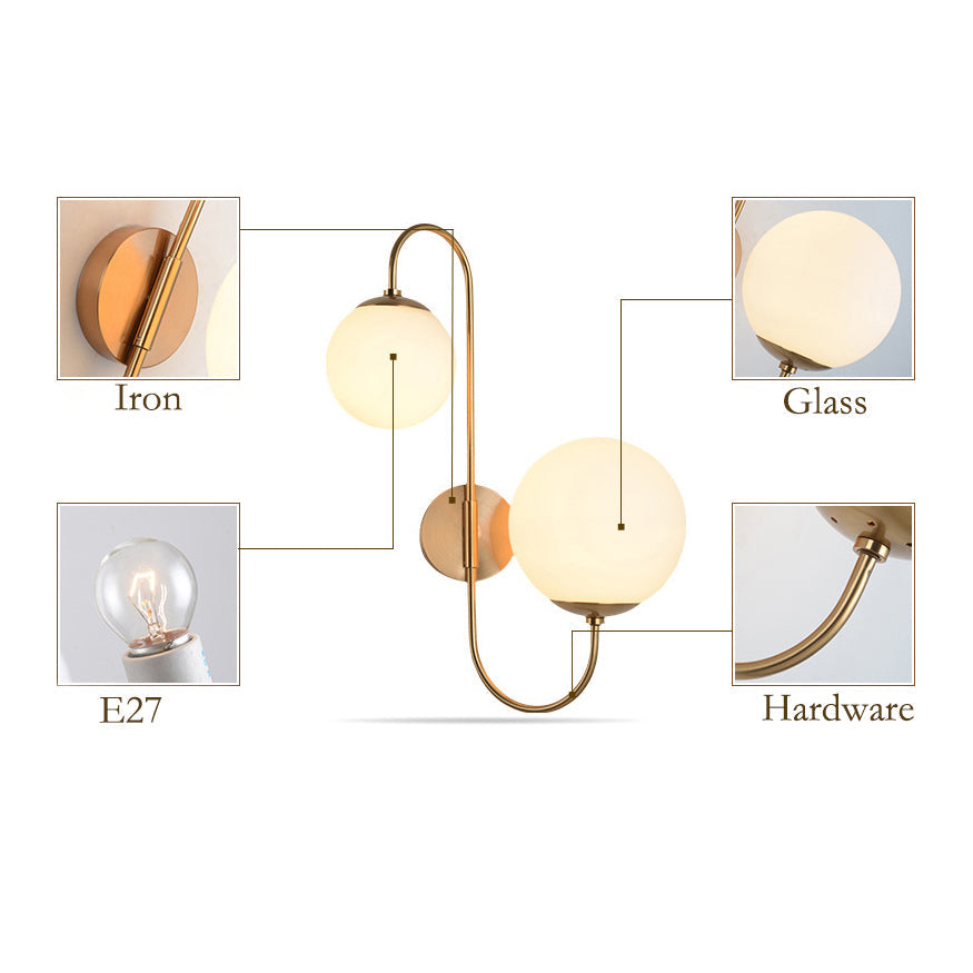 Creative Industrial Magic Bean Glass 2-Light Wall Sconce Lamp