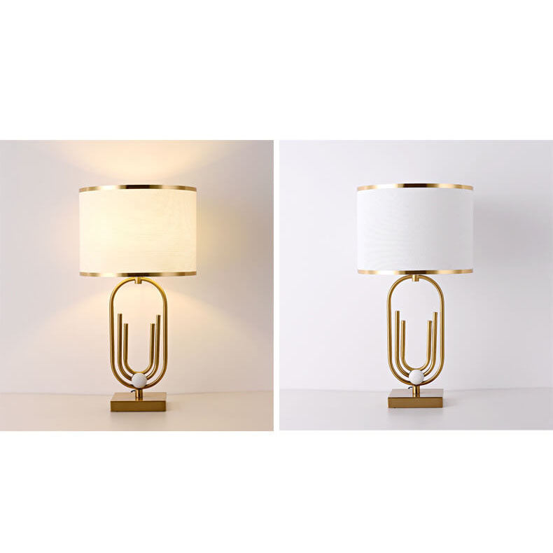 Modern Minimalist Imitation Copper Cloth 1-Light Table Lamp