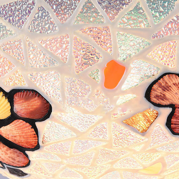 مصباح سقف بتصميم صدفي إبداعي على طراز ريفي متوسطي، مزود بـ 2/3/4 مصابيح، مثبت على السقف