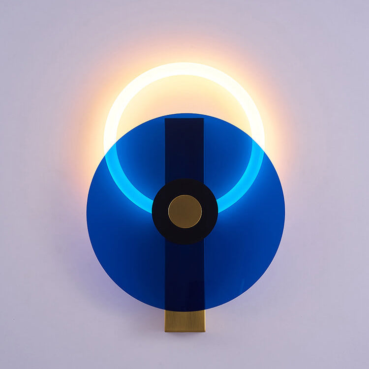 モダンなカラーの明るいアクリル製ラウンドLEDウォールスコンスランプ