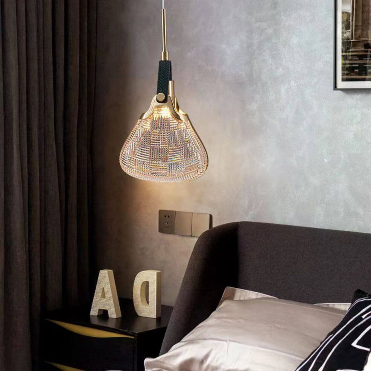 Contemporary Creative Iron Acrylic Arc 1-Light Pendant Light For Living Room