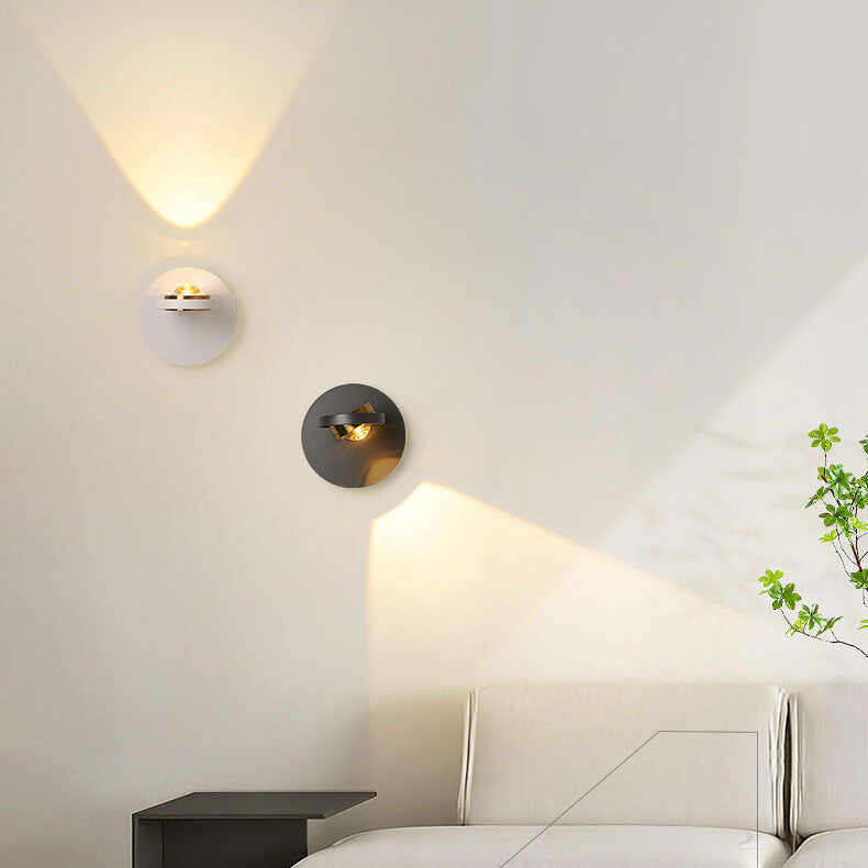مصباح حائط LED دائري هندسي بسيط من الألومنيوم بتصميم نورديك