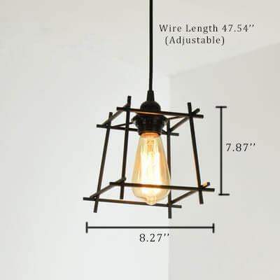 Wrought Iron 1-Light Tic Tac Toe Shaped Pendant Light