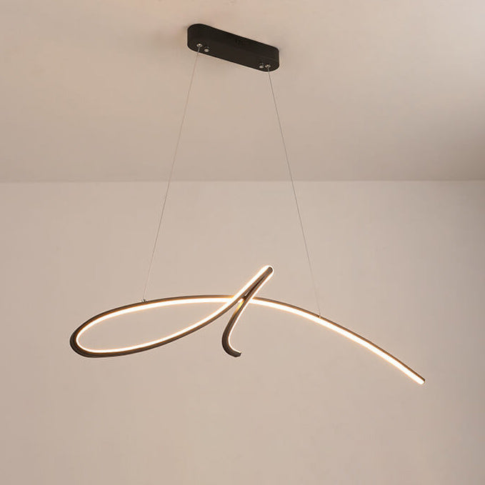 ثريا LED بتصميم جزيرة من الألومنيوم بتصميم قوسي عصري وبسيط