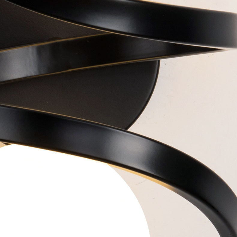 Modern Minimalist Round Ball Iron Glass 2-Light Wall Sconce Lamp