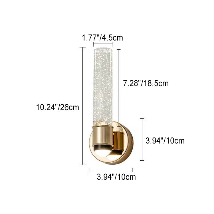 Modern Light Luxury Bubble Crystal Column Aluminum LED Wall Sconce Lamp