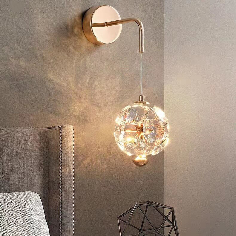 مصباح حائط LED كريستالي فاخر حديث لغرفة النوم